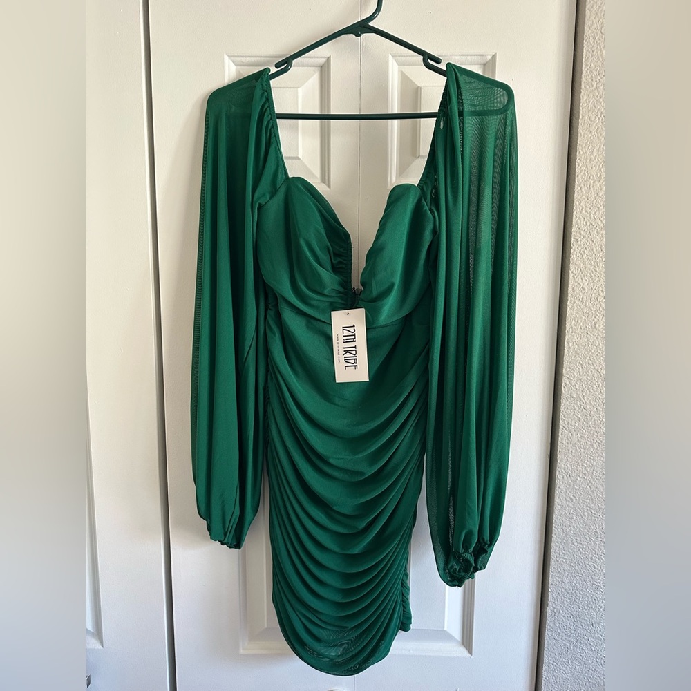 Gorgeous Green Draped Women's Dress